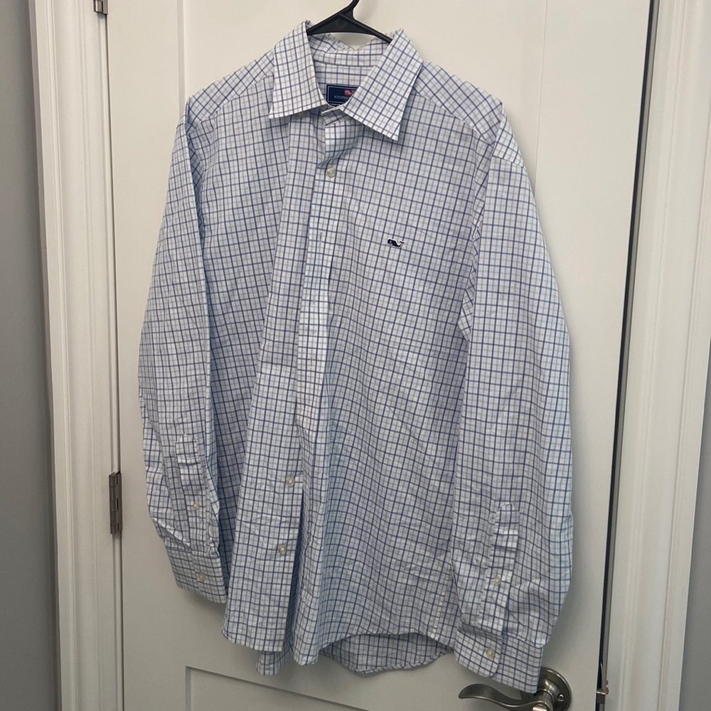 Vineyard Vines Classic Fit Whale Shirt (Size M; White)